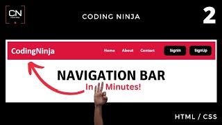 How to Create A Navigation Bar using HTML and CSS  Coding Ninja [upl. by Eyde737]