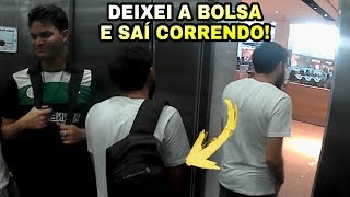 PEGADINHA  PÂNICO NO ELEVADOR  DEIXANDO A MOCHILA DEU ERRADO ÍTALORESPONDE2 [upl. by Tterag]