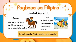 Reading Lesson Filipino  Kindergarten and Grade 1 Filipino Reading Practice Leveled Reader 4 [upl. by Crandell539]