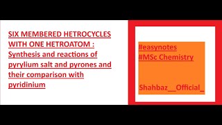 SIX MEMBERED HETROCYCLES WITH ONE HETROATOM organicchemistrynotes chemistry heterocyclic [upl. by Tillion]