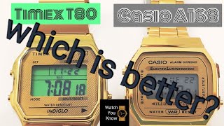 Casio A168 vs Timex T80  comparison of two iconic digital watches [upl. by Lozano]