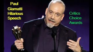 Paul Giamatti Hilarious Speech At Critics Choice Awards 2024 paulgiamatti theholdovers awards [upl. by Cotter]