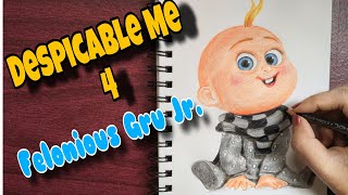 Drawing felonious Gru Jr from movie despicable me 4 [upl. by Lenod345]