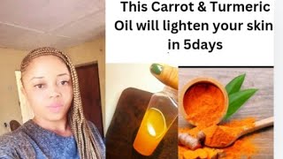 Homemade Turmeric And Carrot Oil For Glowing Flawless Skin Tone [upl. by Aramad]