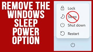 How to Remove the Sleep Choice from the Windows Power Options [upl. by Aramen]