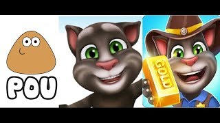 Talking Angela vs My Talking Hank vs Pou Gameplay HD [upl. by Kcirrek231]