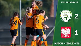 HIGHLIGHTS  Ireland WNT 21 Poland WNT  2022 Pinatar Cup [upl. by Pelagi857]