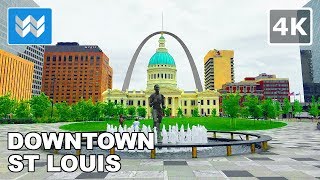 Walking tour of Downtown St Louis Missouri 【4K】 [upl. by Afesoj673]