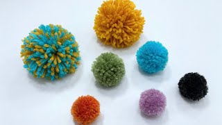 DIY Mini Pom Poms with Yarn and Fork Easy Fun Yarn Craft Idea Shorts [upl. by Machutte730]