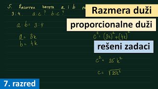 Razmera duži Proporcionalne duži rešeni zadaci Matematika za 7 razred [upl. by Labotsirc]