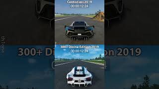 The Crew 2  Bugatti Centodieci 2019 vs Chiron 300 Divine Edition 2019 Drag Race Max Upgrades NOS [upl. by Annayi]