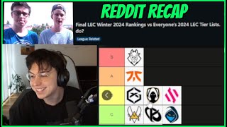 Reacting To LEC Tier Lists After Finals amp Other Aftermath Of Winter Split  Caedrels Reddit Recap [upl. by Dupuy]