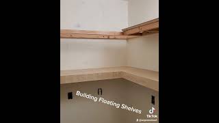 Building Floating Shelves In A Pantry Custom U Shape Pantry Wrapping Plywood To Make Floating Shelf [upl. by Beth]