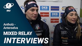 World Cup 2324 AntholzAnterselva Mixed Relay Interviews [upl. by Enyleve869]