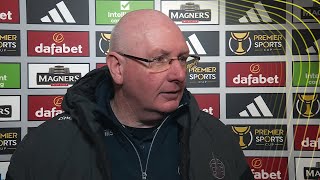 Falkirk manager John McGlynn reflects on Premier Sports Cup loss to Celtic [upl. by Ailec113]