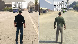 Saints Row vs GTA 5  Physics and Details Comparison [upl. by Macy230]