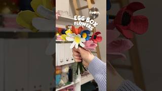 diy egg carton flowers 🌷 springonshorts [upl. by Ellemrac]