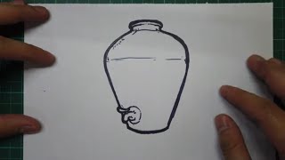 How to draw a banga Filipino clay water jar  4K   Easy Drawing Tutorial [upl. by Giralda]