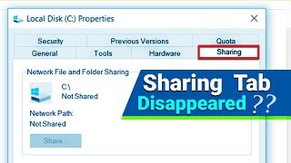 Sharing options disappeared  Missing Sharing Tab in Folder Properties on Windows 78110 [upl. by Nagn]