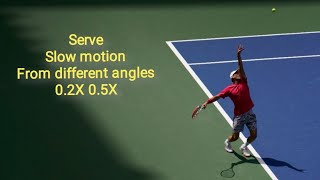 Dominic Thiem Serve Practice Slow Motion 02X 05X From different angles [upl. by Anikram386]