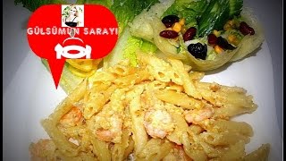 Karidesli makarna tarifi  Karides tarifi  Schrimps mit  Schrimps rezept  Gülsümün sarayi [upl. by Ntsuj]