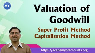 1 Valuation of Goodwill Super profit and Capitalisation Method [upl. by Akimik]