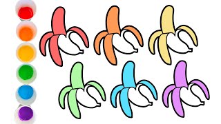 Color 6 Peeled Bananas with Fun Light Colors 🍌🌈  Creative and Fun Coloring for Kids 22 [upl. by Idoj]