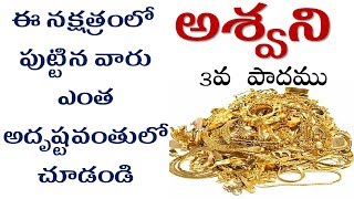 అశ్వని నక్షత్రం Ashwini nakshatra Pada 3 born  Business and Job career guide [upl. by Corly]