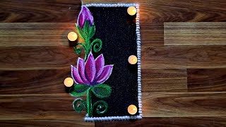 Beautiful lotus rangoli design with colour [upl. by Prosperus]