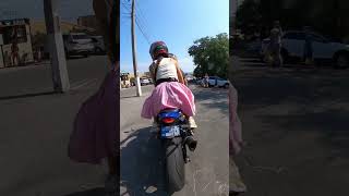 Girl ride on a bike Suzuki gsxr 1000r [upl. by Rednal]