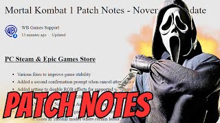 Ghostface PATCH NOTES for Mortal Kombat 1 [upl. by Nacnud905]