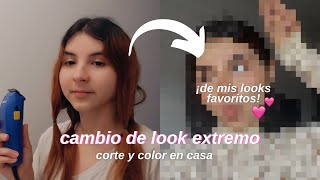 Cambio de look EXTREMO en casa 💇🏻‍♀️ Adiós a mi cabello dañado [upl. by Hills]