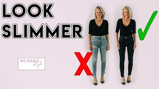 How To INSTANTLY Look Slimmer 10 Style Tricks [upl. by Lladnew]