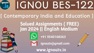 IGNOU BES122 Solved Assignment January 2024 FREE  BES122  IGNOU BEd  IGNOU TV  IGNOU [upl. by Ttehc]