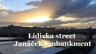 Lidicka street and Janáček Embankment  Prague Czech Republic prague cz [upl. by Asyram799]