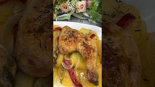 Pollo al horno con Patatas y Verduras 😋👍 BRUTAL shorts reels [upl. by Auhsaj]