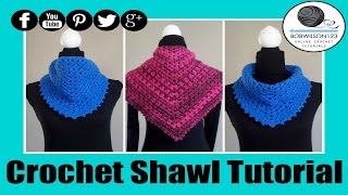 Crochet VStitch Shawl Tutorial [upl. by Inva777]