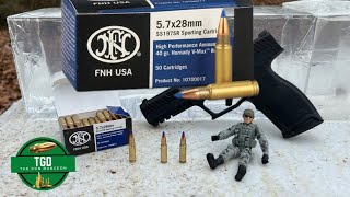 57X28mm SS197SR Clear Ballistic Gel Test  40gr Hornady Vmax Bullet [upl. by Wengert]