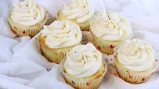 Easy Vanilla Cupcakes with Buttercream Frosting  Cooking and Eating  Shorts [upl. by Hcire]