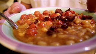 Southern Style Homemade Beanie Weenies Pork amp Beans with Crispy Bacon from Scratch [upl. by Llenyar]