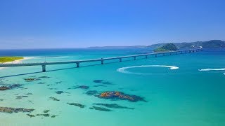 4K UHD 夏の絶景 山口県 角島大橋と周辺海岸 Tsunoshima Bridge amp the surrounding coasts AERIAL DRONE Shot [upl. by Cupo]