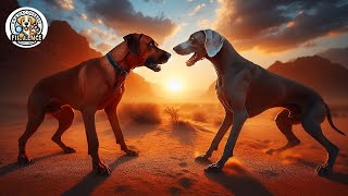 Rhodesian Ridgeback vs Weimaraner Ultimate Battle of Power and Agility [upl. by Cogen]