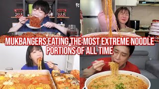 mukbangers eating the most EXTREME noodle portions of all time [upl. by Assiram660]