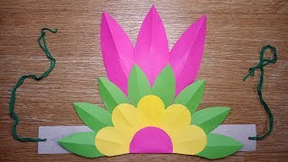 COLORFUL DIY PAPER HEADDRESS LAST MINUTE CRAFTS [upl. by Abehsat822]