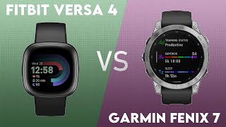 Fitbit Versa 4 vs Garmin Fenix 7 Comparison [upl. by Nnasor713]