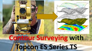 How to do contour surveying with the Total Station  Topcon ES series [upl. by Ahteres998]