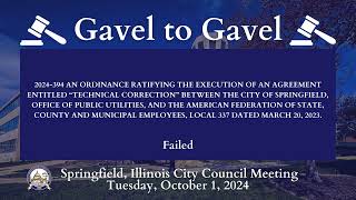 Tuesday October 1 2024 Springfield City Council Gavel to Gavel [upl. by Corby437]