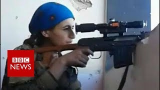 Female Kurdish sniper cheats death at hands of IS BBC News [upl. by Atnahc]