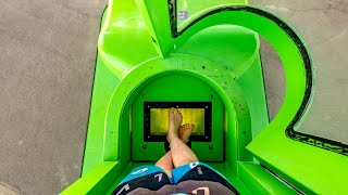 Aquatica Orlando  Ihus Breakaway Falls Green Trapdoor Slide POV [upl. by Anyal]