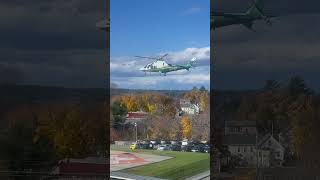 Lewiston Maine Lifeflight Takeoff helicopter ambulance hospital flight airmedical emergancy [upl. by Wilser29]